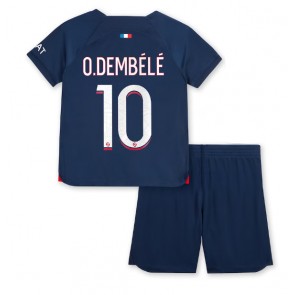 Maillot de foot Paris Saint-Germain Ousmane Dembele #10 Domicile enfant 2023-24 Manches Courte (+ pantalon court)
